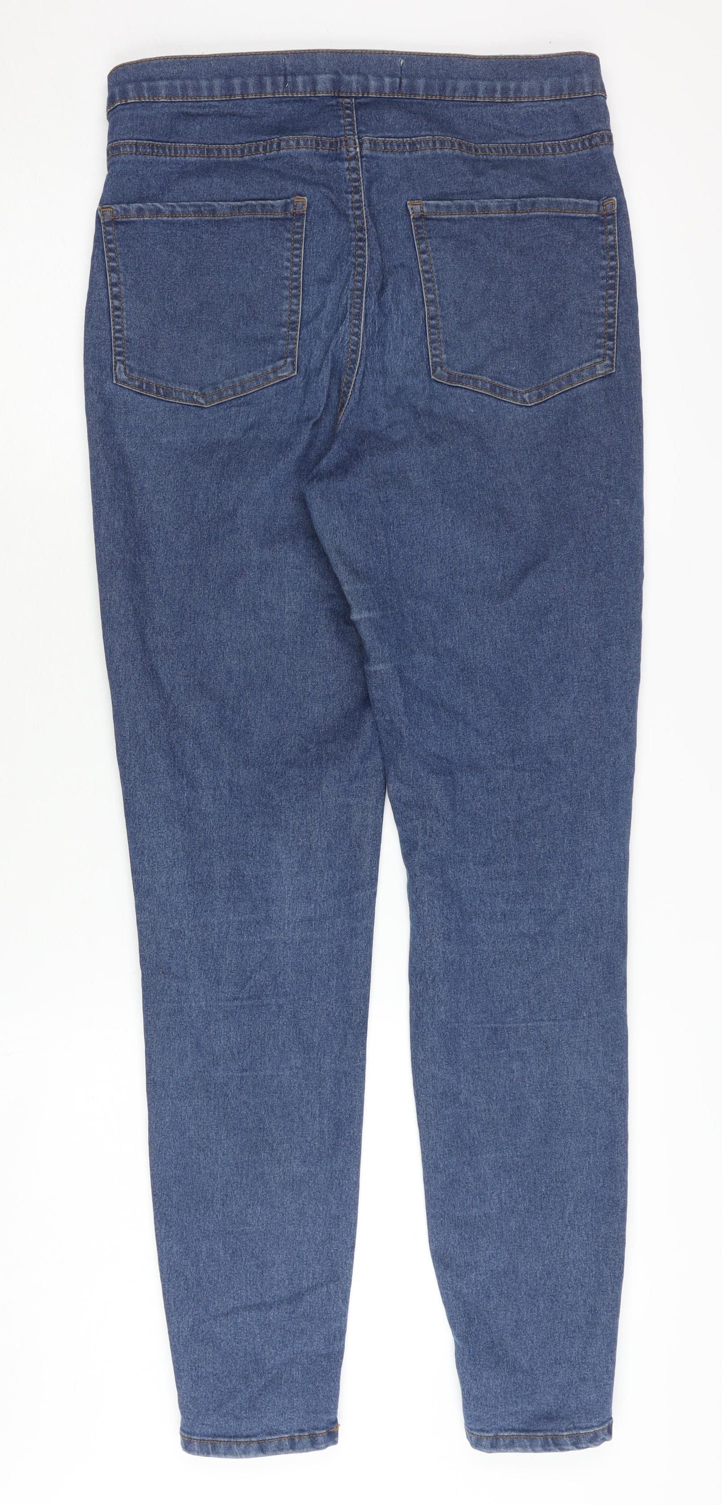 Denim Co. Women's Blue Skinny Distressed Jeans, Size 12