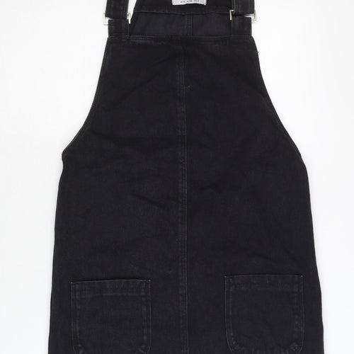 New Look Women's Black Denim Dungaree Dress Size 6