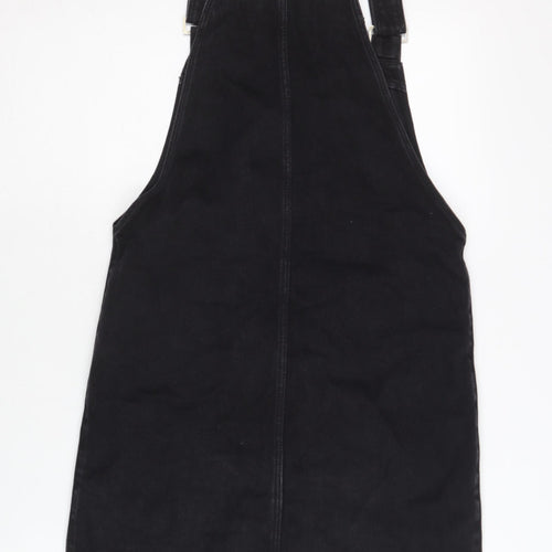New Look Women's Black Denim Dungaree Dress Size 6