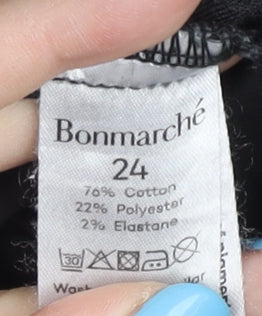 Bonmarché Women's Black Plus Size 24 Straight Jeans