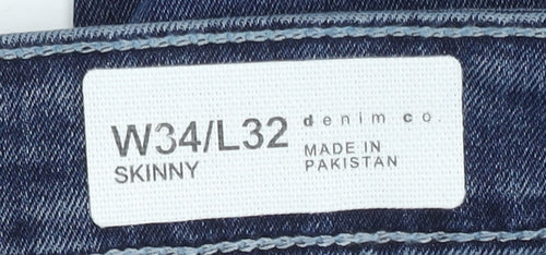 Denim Co Women's Blue Skinny Jeans Size 16