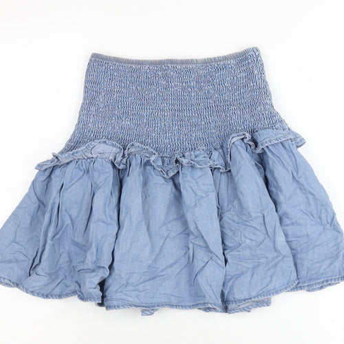 Primark Women's Blue Denim Peasant Skirt Size 10