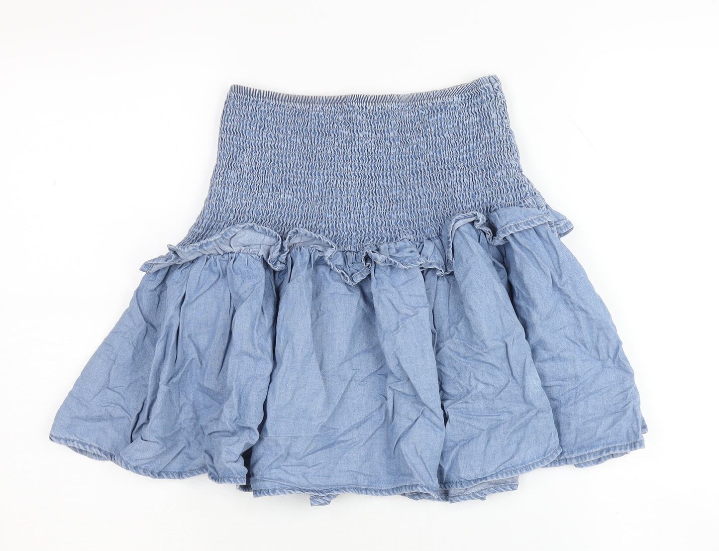 Primark Women's Blue Denim Peasant Skirt Size 10