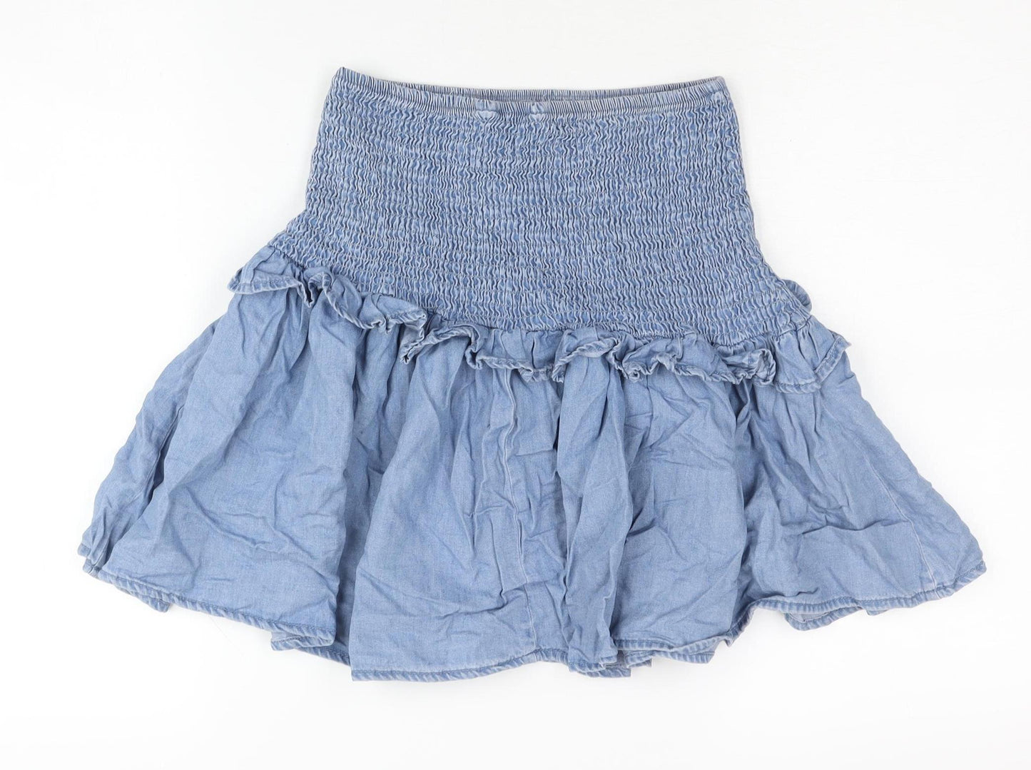 Primark Women's Blue Denim Peasant Skirt Size 10