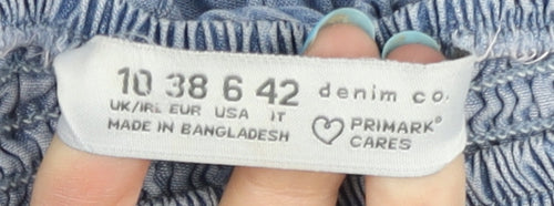 Primark Women's Blue Denim Peasant Skirt Size 10