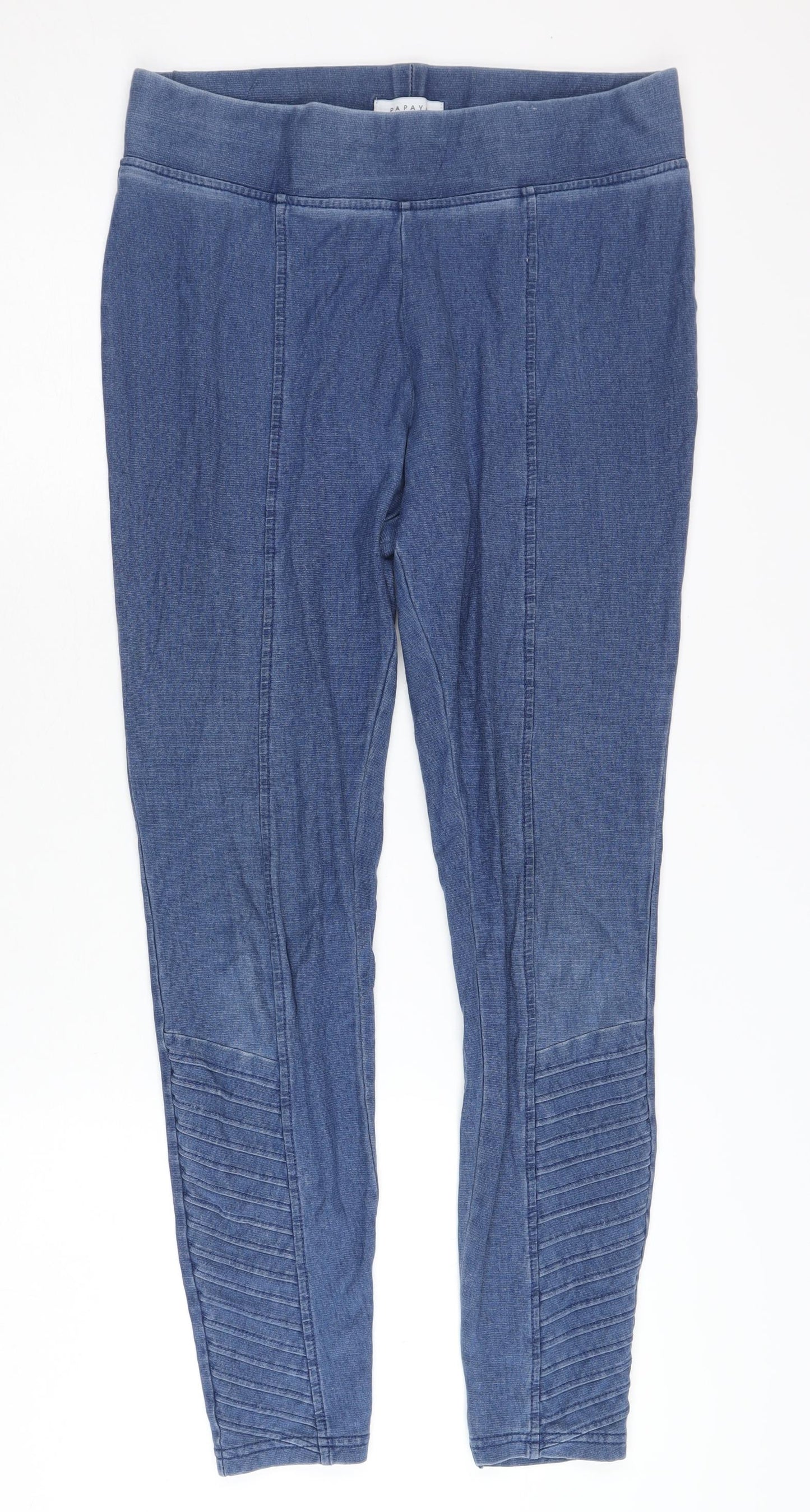 Papaya Women's Blue Cotton Blend Leggings, Size 12