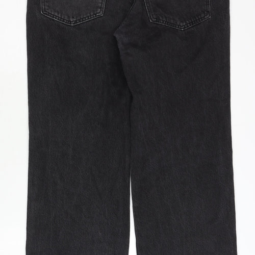 Denim Co Women's Black Wide-Leg Distressed Jeans Size 12