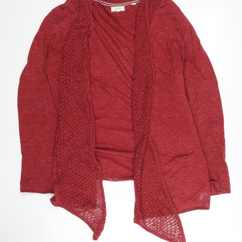 Fat Face Women's Red Open Front Cardigan Size 14