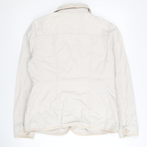 TU Women's Beige Jacket Size 12 Casual Button Pockets
