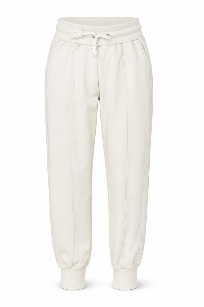 Front view of LOUNGE APPAREL Women Beige Jogger Trousers, size S