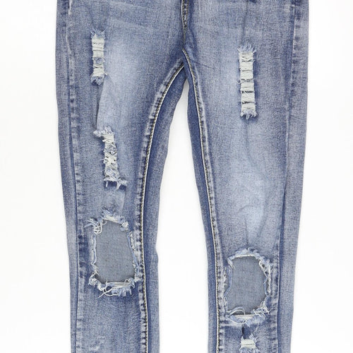 Denim Wise Women's Blue Skinny Distressed Jeans