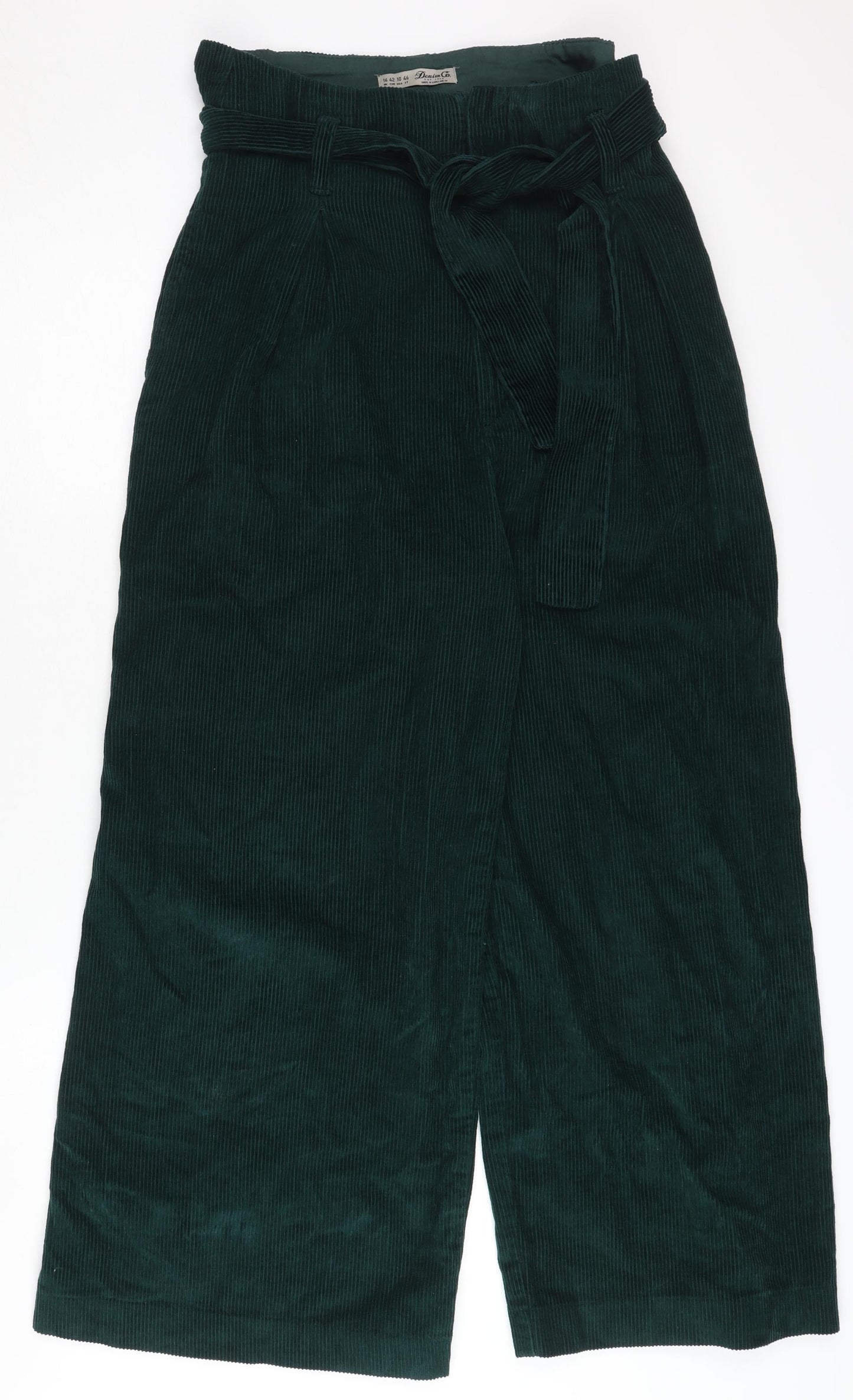Denim Co Women's Green Corduroy Trousers Size 14