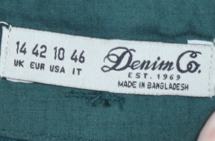 Denim Co Women's Green Corduroy Trousers Size 14