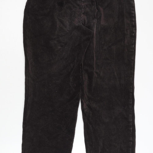 Women's Black Corduroy Cropped Trousers Size 14