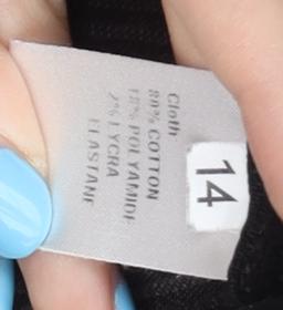 Women's Black Corduroy Cropped Trousers Size 14