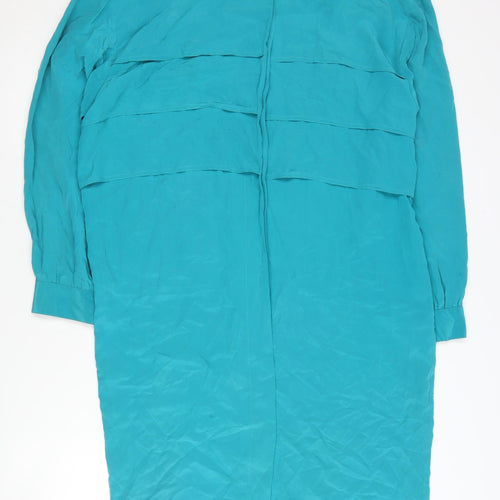 YL Dress Elegant Women's Blue Silk Dress - Size 12