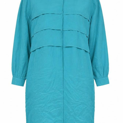 YL Dress Elegant Women's Blue Silk Dress - Size 12