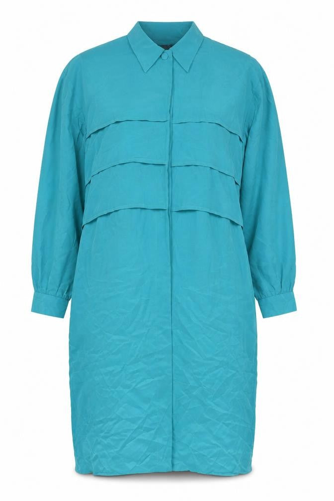 YL Dress Elegant Women's Blue Silk Dress - Size 12