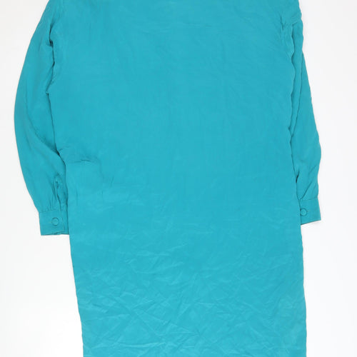 YL Dress Elegant Women's Blue Silk Dress - Size 12