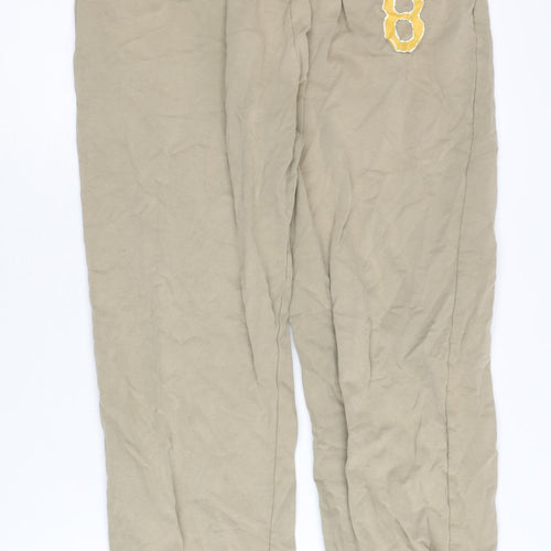 Zara Women's Beige Jogger Trousers Size 8 Cotton Casual
