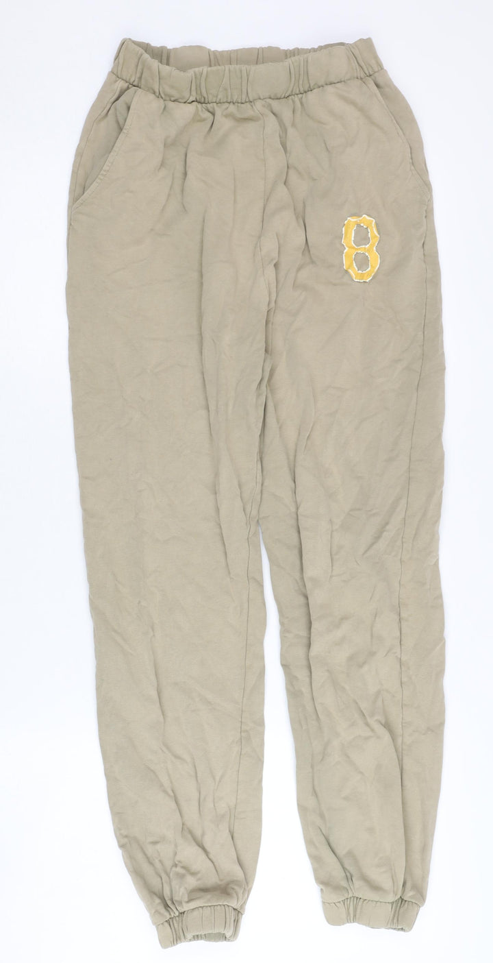 Zara Women's Beige Jogger Trousers Size 8 Cotton Casual