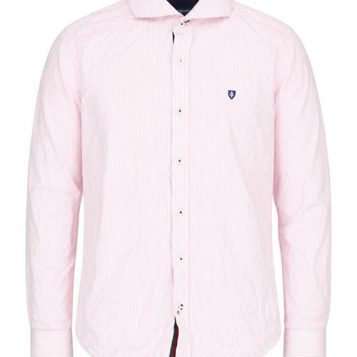 Alvaro Moreno Men's Pink Striped Slim Shirt Size 39