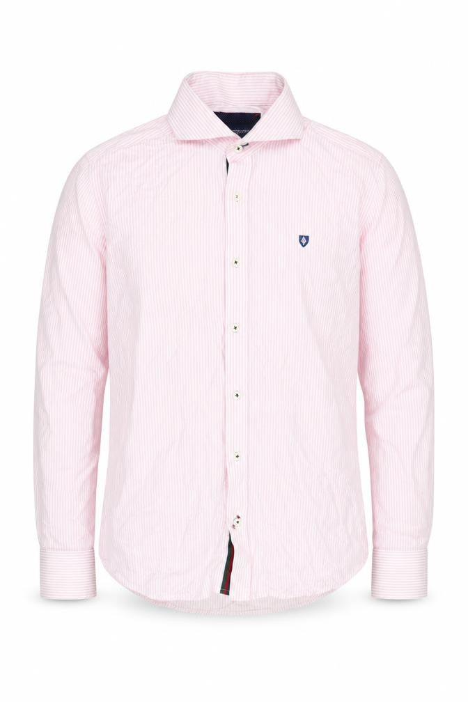 Alvaro Moreno Men's Pink Striped Slim Shirt Size 39
