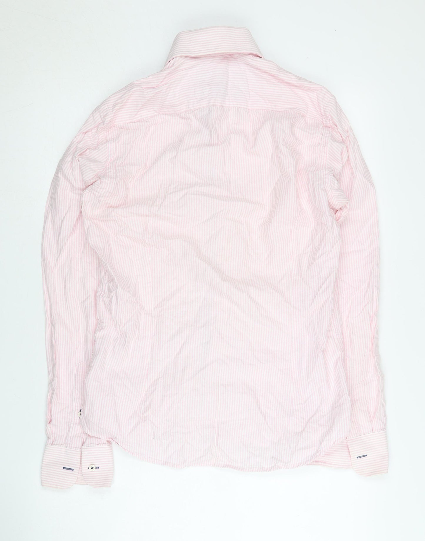 Alvaro Moreno Men's Pink Striped Slim Shirt Size 39