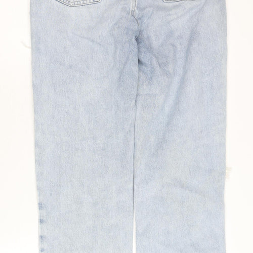 Primark Women's Blue Distressed Straight Jeans Size 6