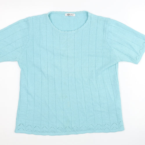 Berkertex Women's Blue Crew Neck Jumper Size 14