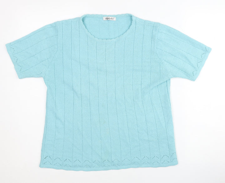 Berkertex Women's Blue Crew Neck Jumper Size 14