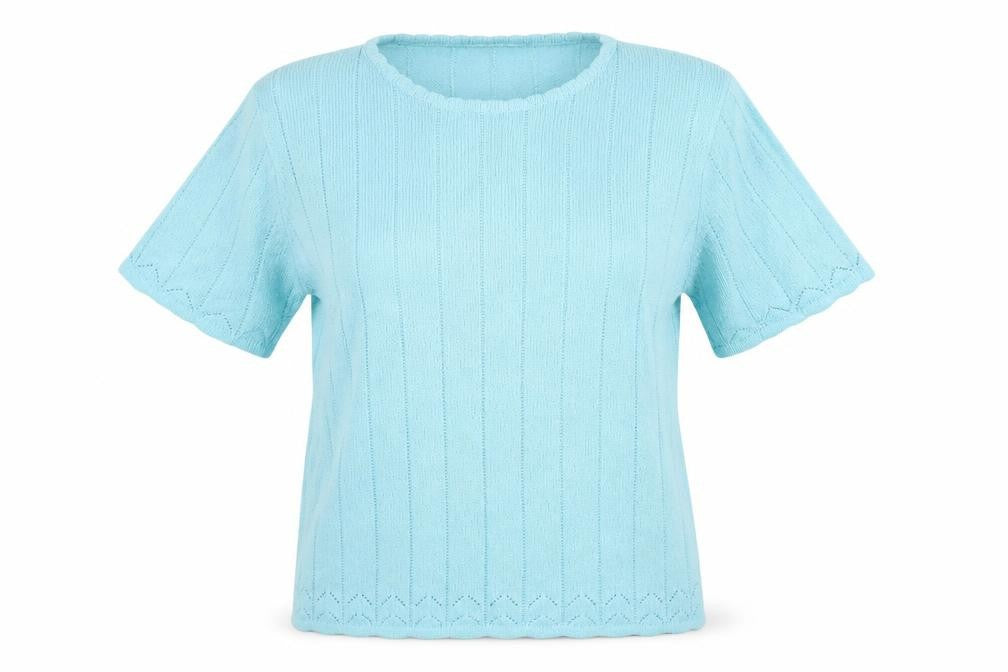 Front view of Berkertex Women's Blue Crew Neck Jumper, size 14