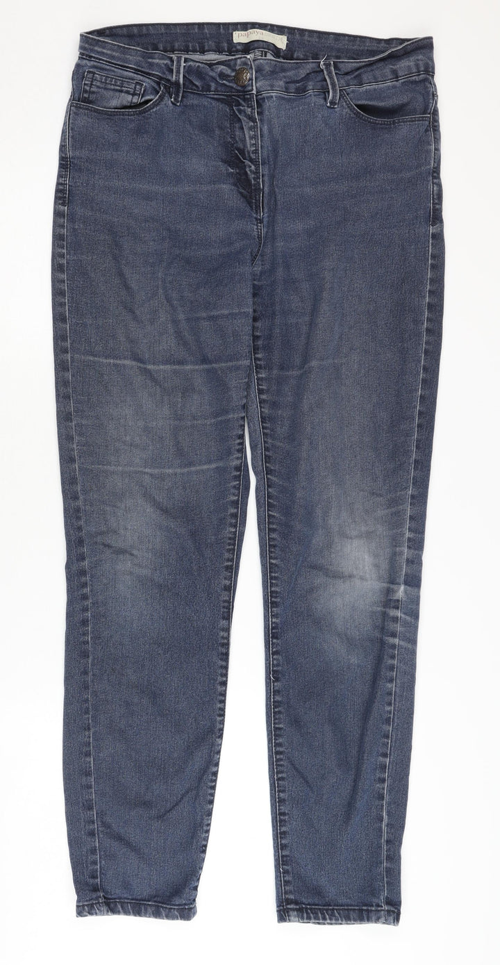 Papaya Women's Blue Straight Jeans Size 14