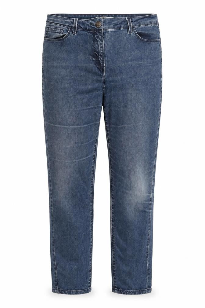 Front view of Papaya Women's Blue Straight Jeans, size 14