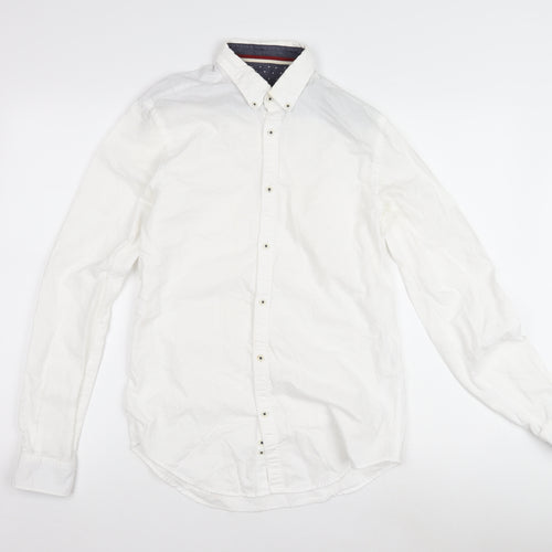 Zara Men’s White Button-Up Shirt, Size S, Long Sleeve