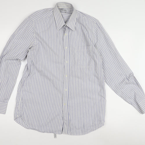 Jaeger Men's Multicoloured Striped Dress Shirt 15.5