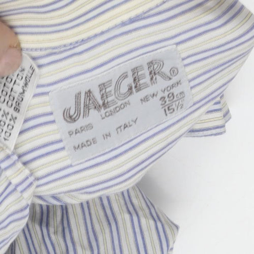 Jaeger Men's Multicoloured Striped Dress Shirt 15.5
