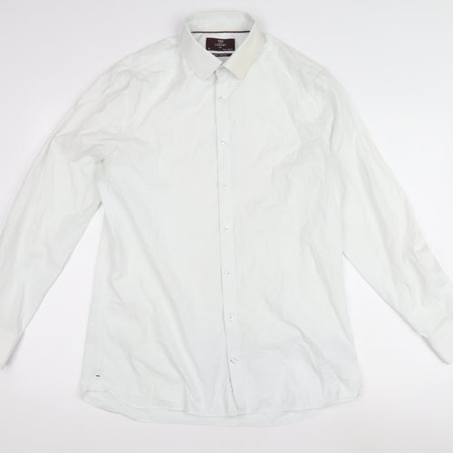 Men's White Dress Shirt Long Sleeve Business