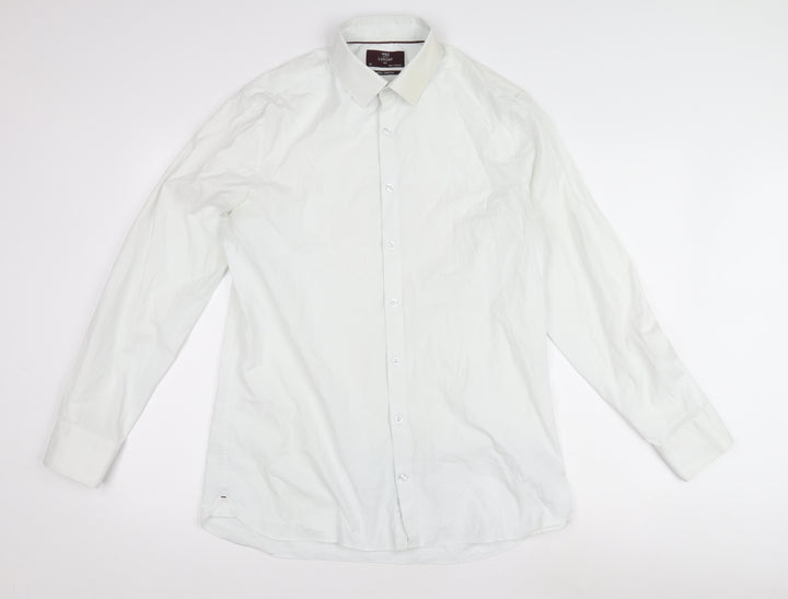 Men's White Dress Shirt Long Sleeve Business