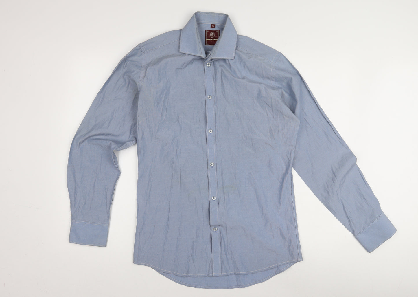 Elegant Men's Blue Striped Formal Dress Shirt L