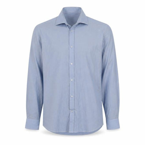 Elegant Men's Blue Striped Formal Dress Shirt L