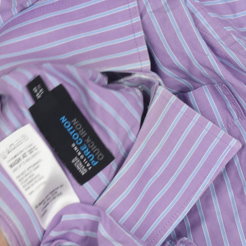 Marks and Spencer Mens Purple Striped Dress Shirt