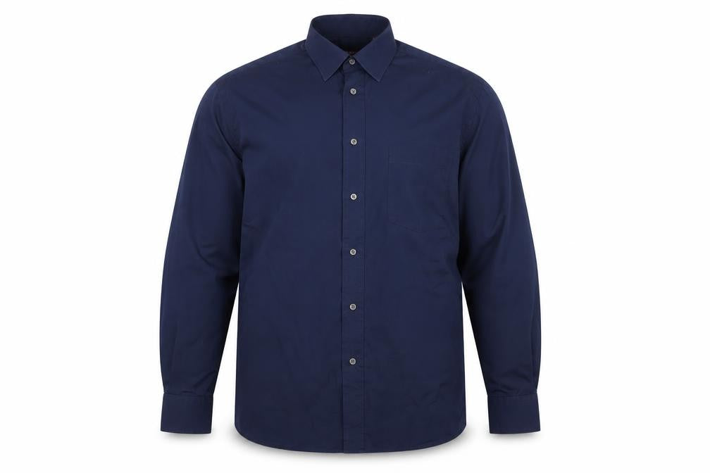 Van Heusen Men's Blue Dress Shirt - Long Sleeve, L