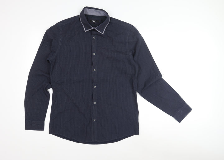New Look Men's Blue Medium Button-Up Shirt