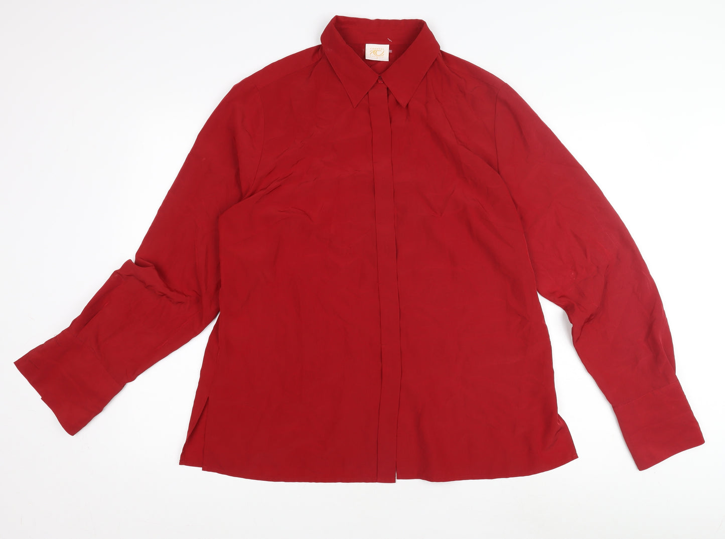Country Casuals Women's Red Button-Up Shirt Size 16