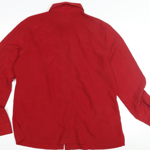 Country Casuals Women's Red Button-Up Shirt Size 16