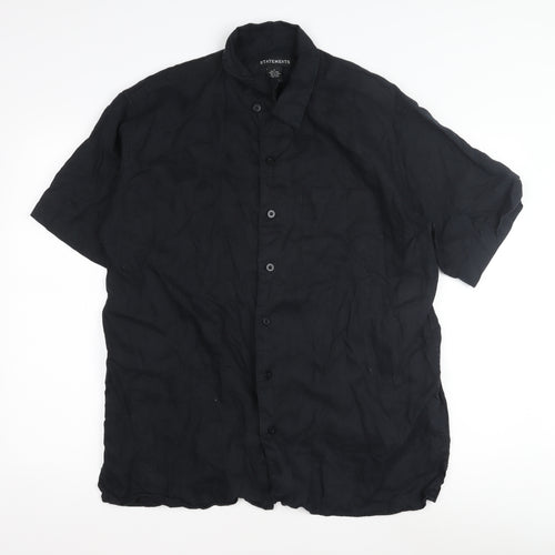 Statements Men's Black Casual Short Sleeve Shirt