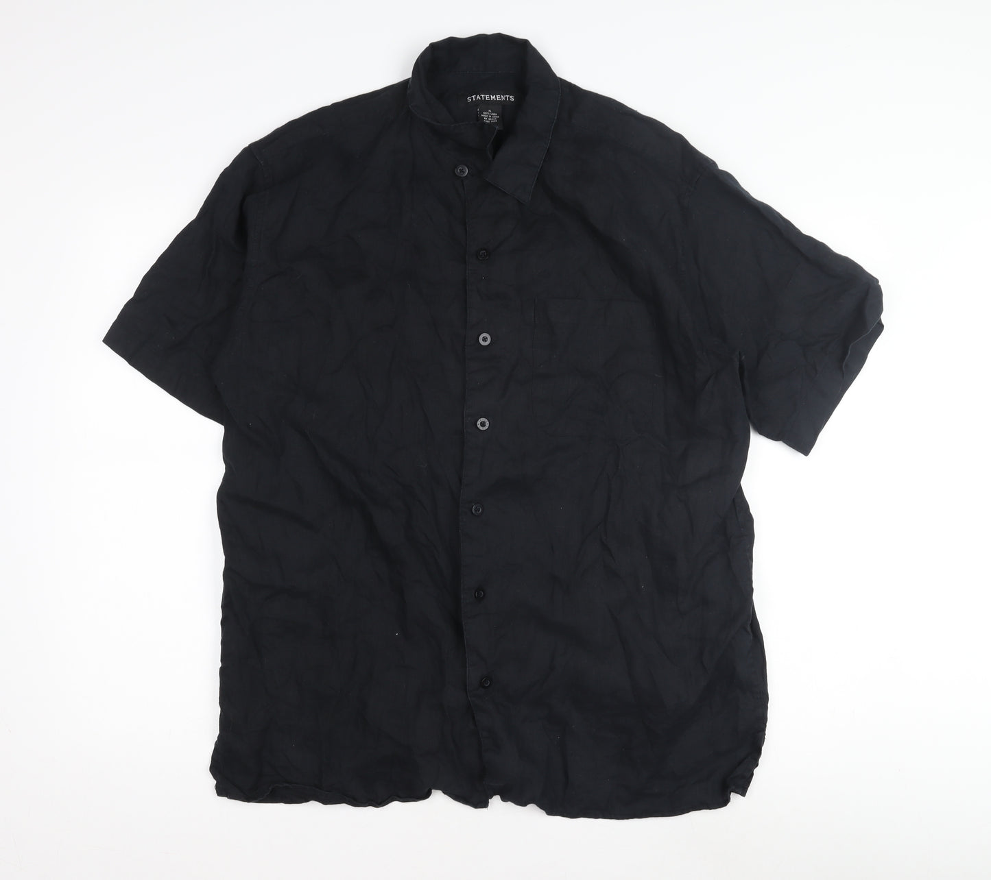 Statements Men's Black Casual Short Sleeve Shirt