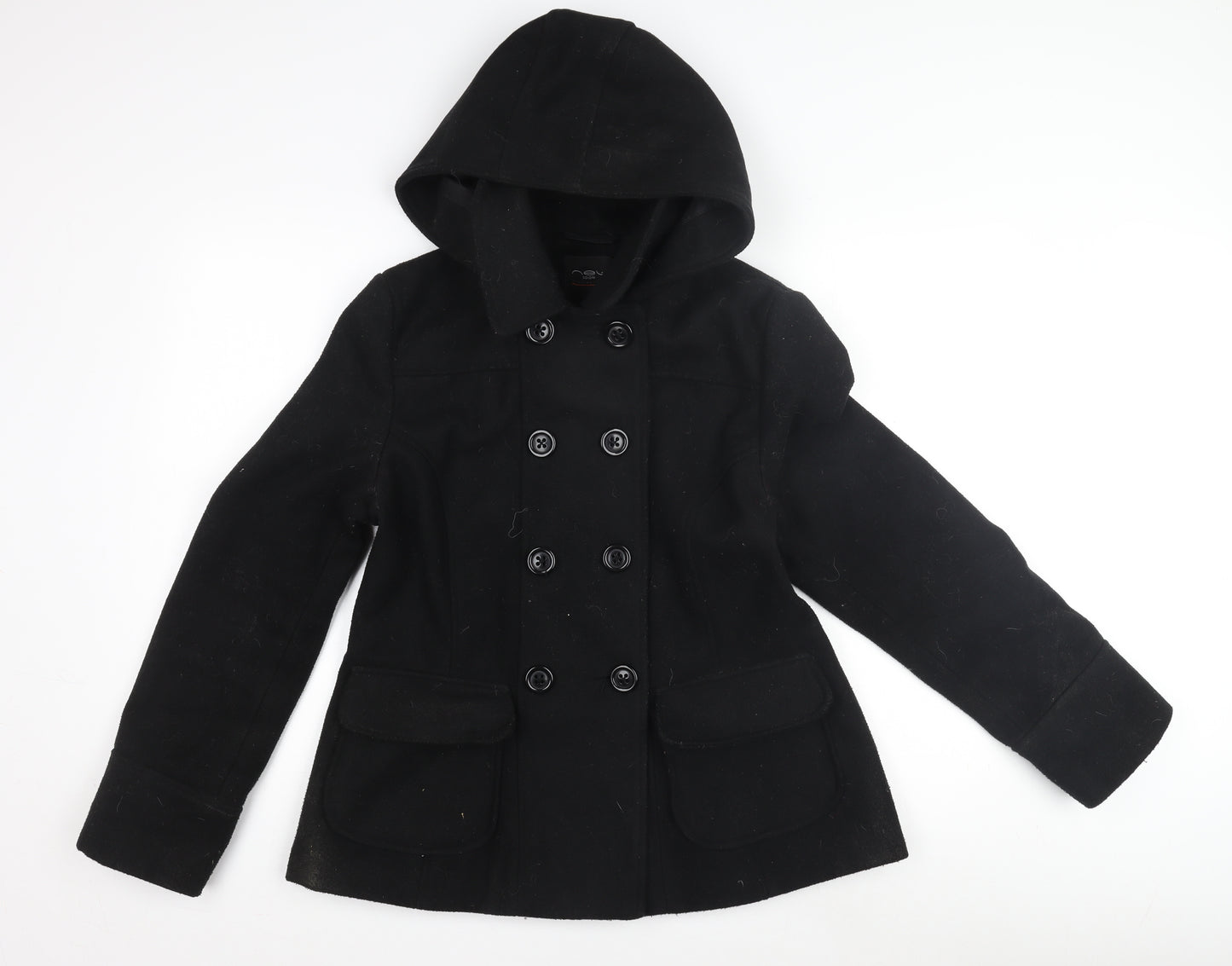 Next Women’s Black Hooded Pea Coat Size 16