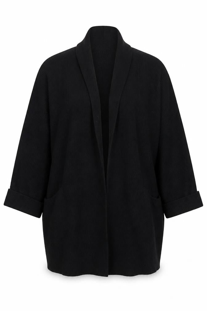 Front view of Jack Wills Women's Black Open Front Cardigan, size 14